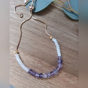 Chic Gold and Purple Beaded Necklace